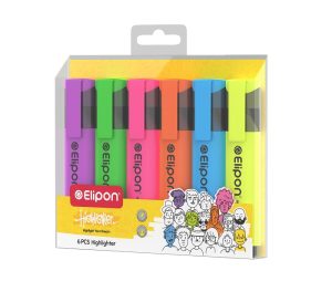 عکس هایلایتر 6 رنگ الیپون Elipon مدل کلاسیک کد 8242400 - شماره 1